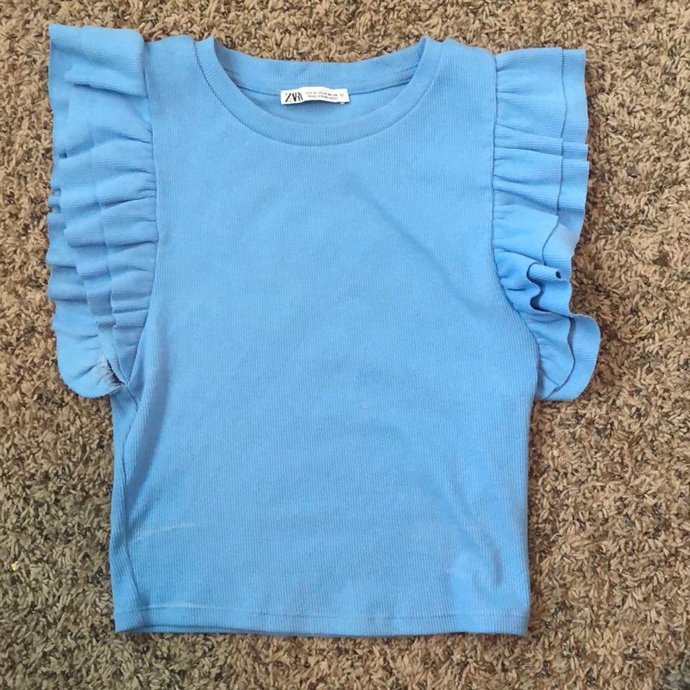 zara ruffle top